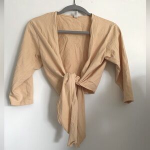 Los Angeles apparel Le Weekend tie top in beige